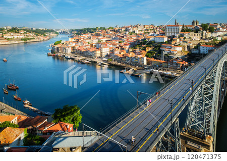 View of Porto city, Portugal, on sunset 120471375
