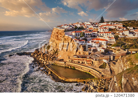 Scenic view of the seaside village of Azenhas do Mar, Portugal 120471380
