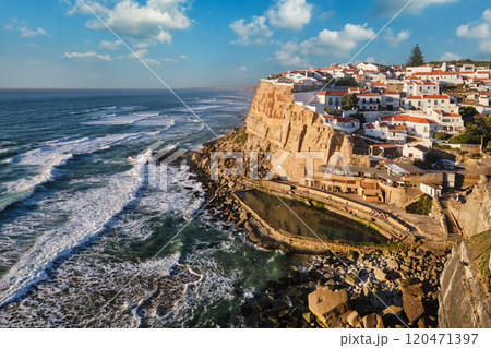 Scenic view of the seaside village of Azenhas do Mar, Portugal 120471397
