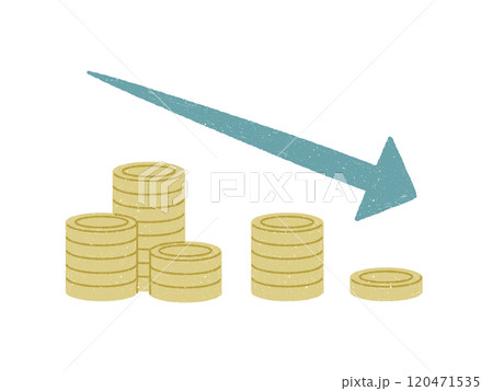 下降する積み重なったコイン 下降する積み重なったコイン 120471535