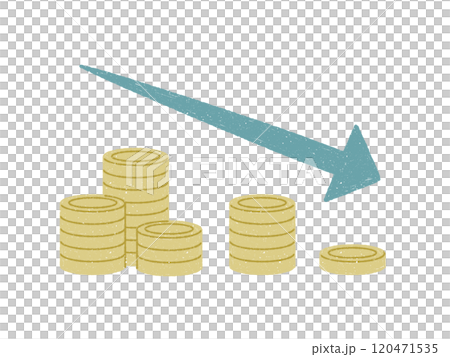 下降する積み重なったコイン 下降する積み重なったコイン 120471535