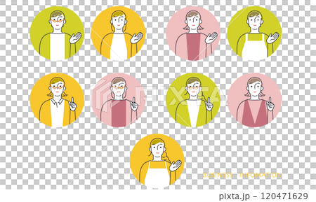 簡單的女性圖標來引導您 120471629