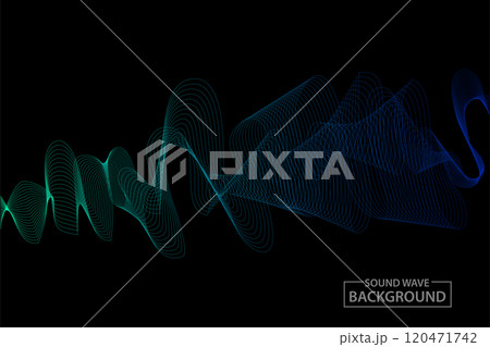 background abstract dynamic sound wave simple colorful banner illustration template 120471742