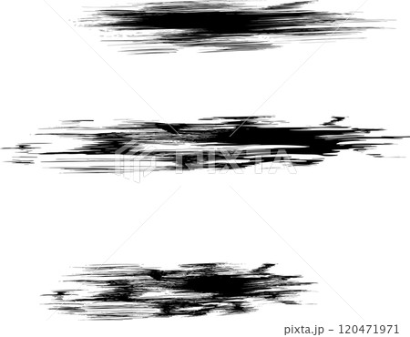 墨・筆の和風エフェクト装飾イラスト素材・ブラシ 120471971
