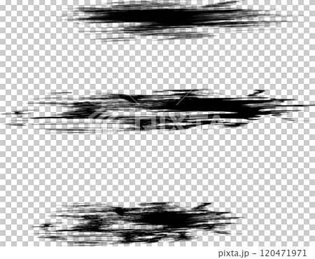 墨・筆の和風エフェクト装飾イラスト素材・ブラシ 120471971