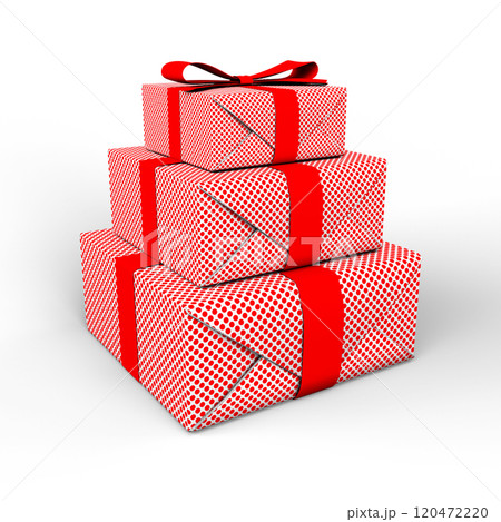 Gift Box. Template for Present, Valentine, Birthday or Wedding Banners. 3D Illustration. File with Clipping Path. 120472220