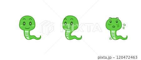 ヘビイラスト3種01ノーマル・頭上注意（緑）｜クリップアート 120472463