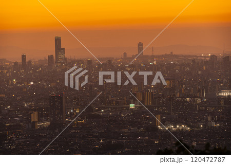大阪 額田山展望台からの眺め 夕景 大阪 額田山展望台からの眺め 夕景 120472787