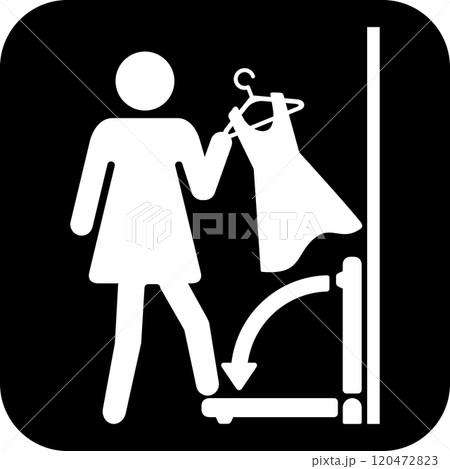 着替え台付きトイレの標識 120472823