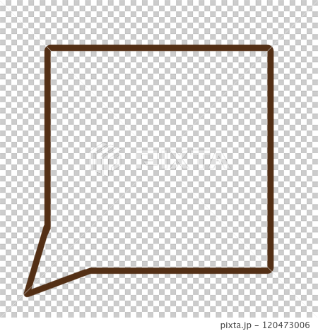 Simple square speech bubble 1 (brown, line drawing only) 120473006
