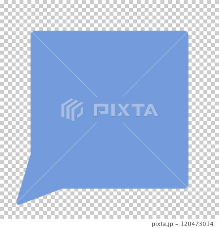 Simple square speech bubble 1 (blue, no line drawing) 120473014