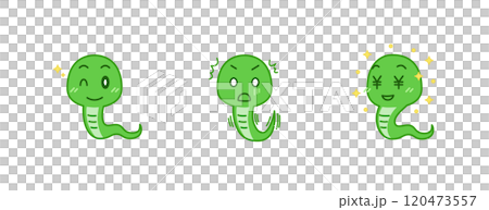 ヘビイラスト3種02ウインクビックリお金(●白)|クリップアート ヘビイラスト3種02ウインクビックリお金(●白)|クリップアート 120473557