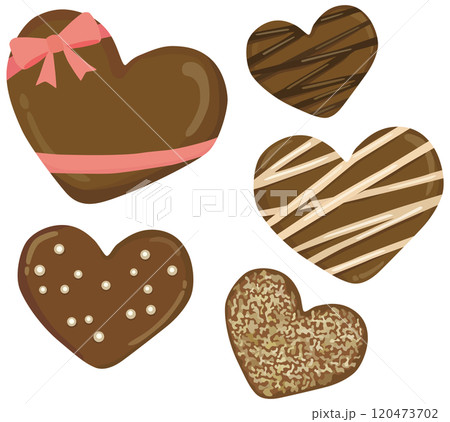 ハート型のチョコレートセット バレンタイン ベクター素材 ハート型のチョコレートセット バレンタイン ベクター素材 120473702