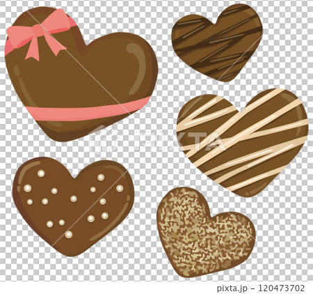 ハート型のチョコレートセット バレンタイン ベクター素材 ハート型のチョコレートセット バレンタイン ベクター素材 120473702