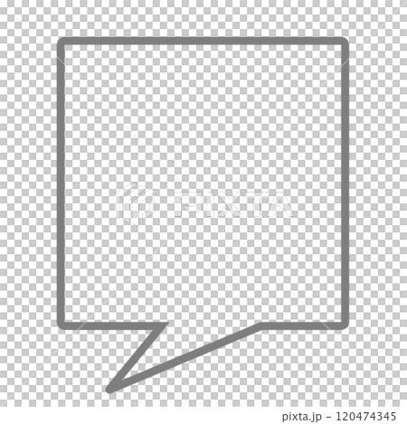 Simple square speech bubble 3 (gray, line drawing only) Simple square speech bubble 3 (gray, line drawing only) 120474345
