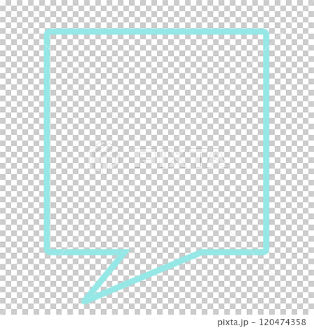 Simple square speech bubble 3 (light blue, line drawing only) 120474358