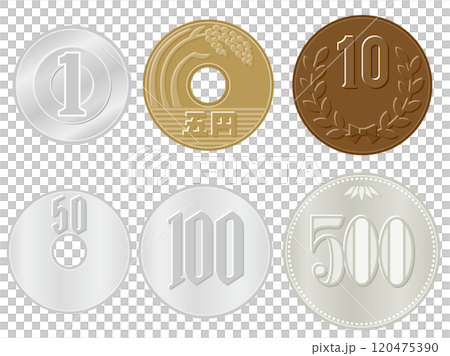 日本錢零錢彩色插畫素材 120475390