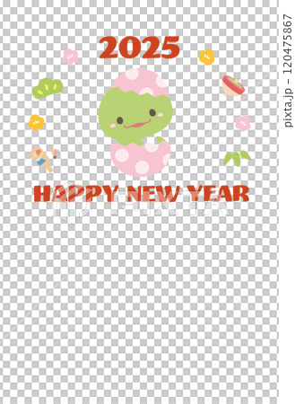 2025蛇年新年賀卡設計，可愛的蛇，問候和問候03 120475867