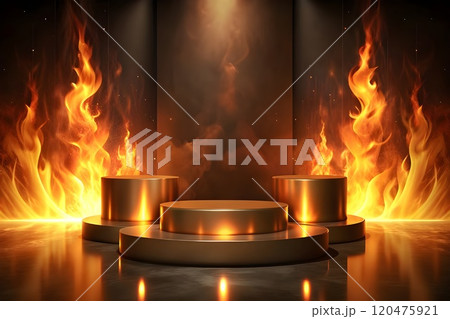 fire podium product display 120475921