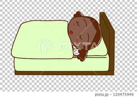 ベッドでぐっすりスヤスヤと眠るアフリカ系少女 ベッドでぐっすりスヤスヤと眠るアフリカ系少女 120475949