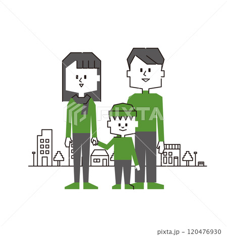家族のイラスト素材（街） 120476930