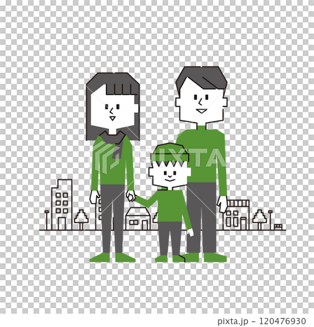 家族のイラスト素材（街） 120476930