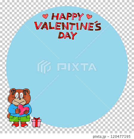 熊人物與心情人節人物複製空間(藍色) 熊人物與心情人節人物複製空間(藍色) 120477195