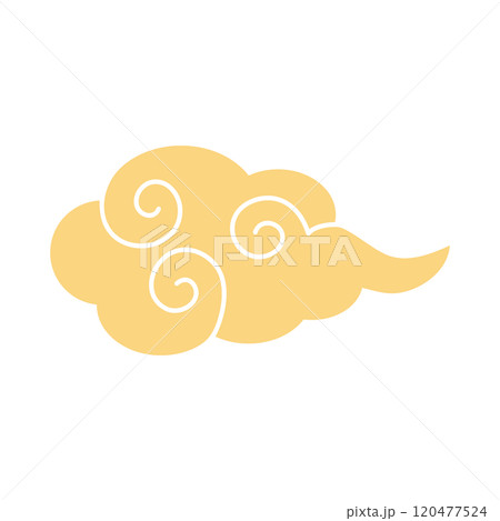 お祝事やデザインに使える渦巻き雲 お祝事やデザインに使える渦巻き雲 120477524