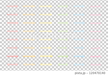 シンプルな矢印イラストセット/版ズレ/カラー/赤/オレンジ/黄色/緑/水色/ピンク シンプルな矢印イラストセット/版ズレ/カラー/赤/オレンジ/黄色/緑/水色/ピンク 120478140