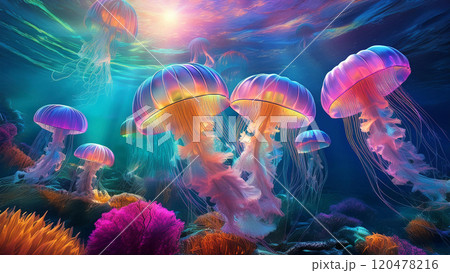 海に漂うクラゲ 海に漂うクラゲ 120478216