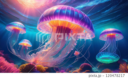海に漂うクラゲ 120478217