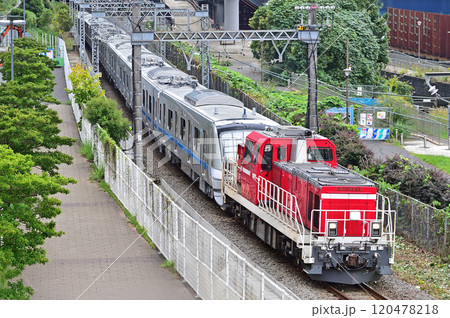 東海道本線 貨物支線 桜木町-東高島 JR貨物 DD200-23+小田急 5000形 5063F 東海道本線 貨物支線 桜木町-東高島 JR貨物 DD200-23+小田急 5000形 5063F 120478218