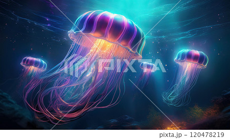 海に漂うクラゲ 海に漂うクラゲ 120478219