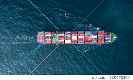 Container cargo ship global business logistic import export transportation, Container cargo ship freight shipping shipment international, Industrial business logistic freight by container cargo ship. 120478500