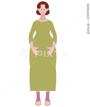 微笑んで立っている妊婦 120478848