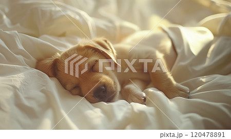 眠る子犬　AI生成素材 120478891