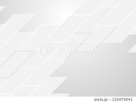Grey white minimal tiles tech geometric background 120479041