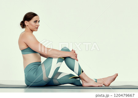 Seated Stretch Pose for Relaxation 120479667