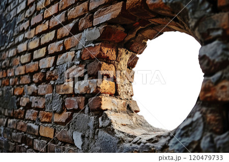 Hole in Brown Wall 120479733