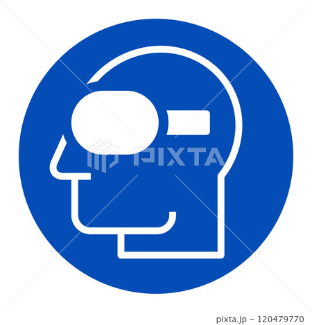 Wear safety glasses icon. Goggles sign. Protective glasses must be worn in this area. 120479770