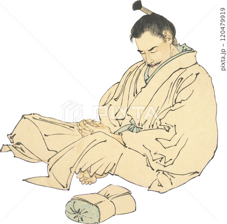 浮世絵　イラスト　戦国時代　豊臣秀次 120479919