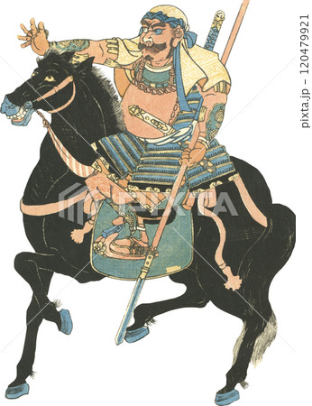 浮世絵　イラスト　戦国武将　山本勘助 120479921