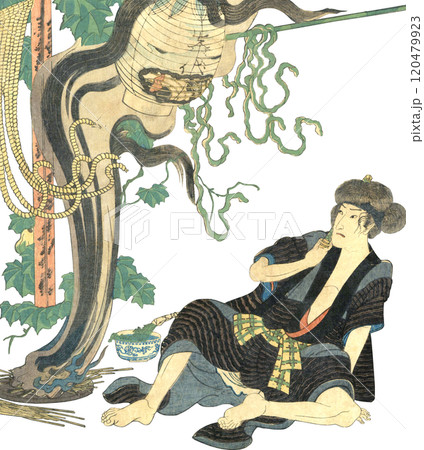 浮世絵　イラスト　四谷怪談 120479923
