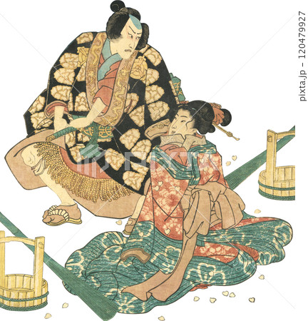 浮世絵 イラスト 男性 女性のイラスト素材 [120479927] - PIXTA