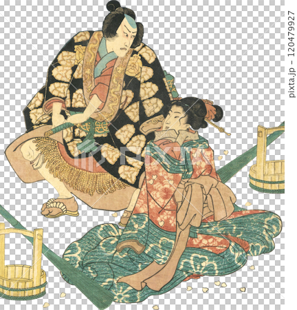 浮世絵 イラスト 男性 女性のイラスト素材 [120479927] - PIXTA