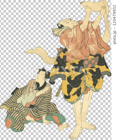 Ukiyo-e illustration male 120479932