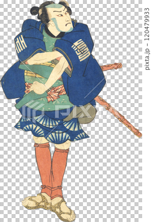 Ukiyo-e illustration male 120479933
