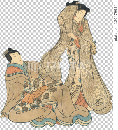 浮世絵 イラスト 男性 女性 浮世絵 イラスト 男性 女性 120479934