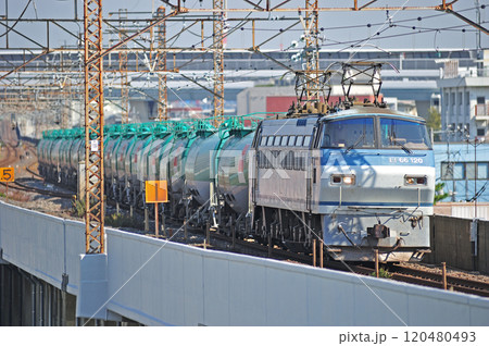 武蔵野線　西浦和ー北朝霞　JR貨物　EF66-120（吹田） 120480493