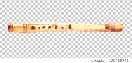 Watercolor illustration of a bamboo flute 120480741